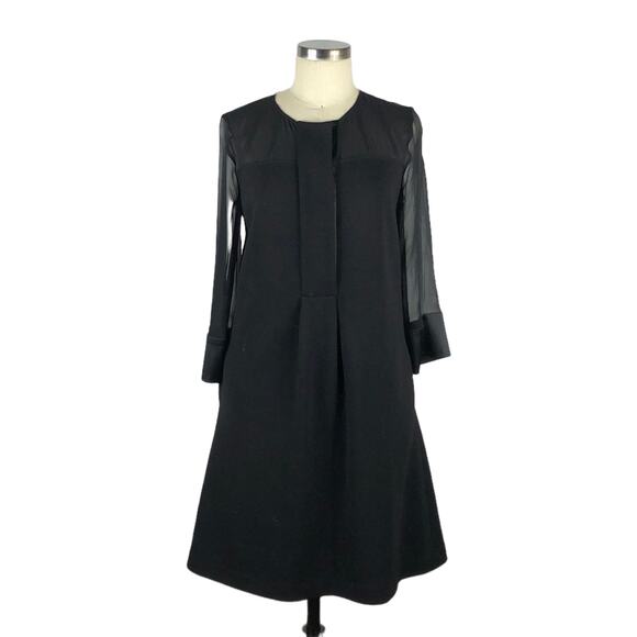 DIANE VON FURSTENBERG DVF Black Wool Blend Abaje Midi Dress Size 6 LBD Classic - Picture 1 of 5